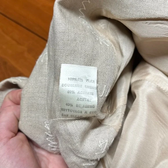 Vintage PATRICK KELLY Women’s 100% Linen Beige Jacket ~ Size 38 ~ MUSEUM WORTHY